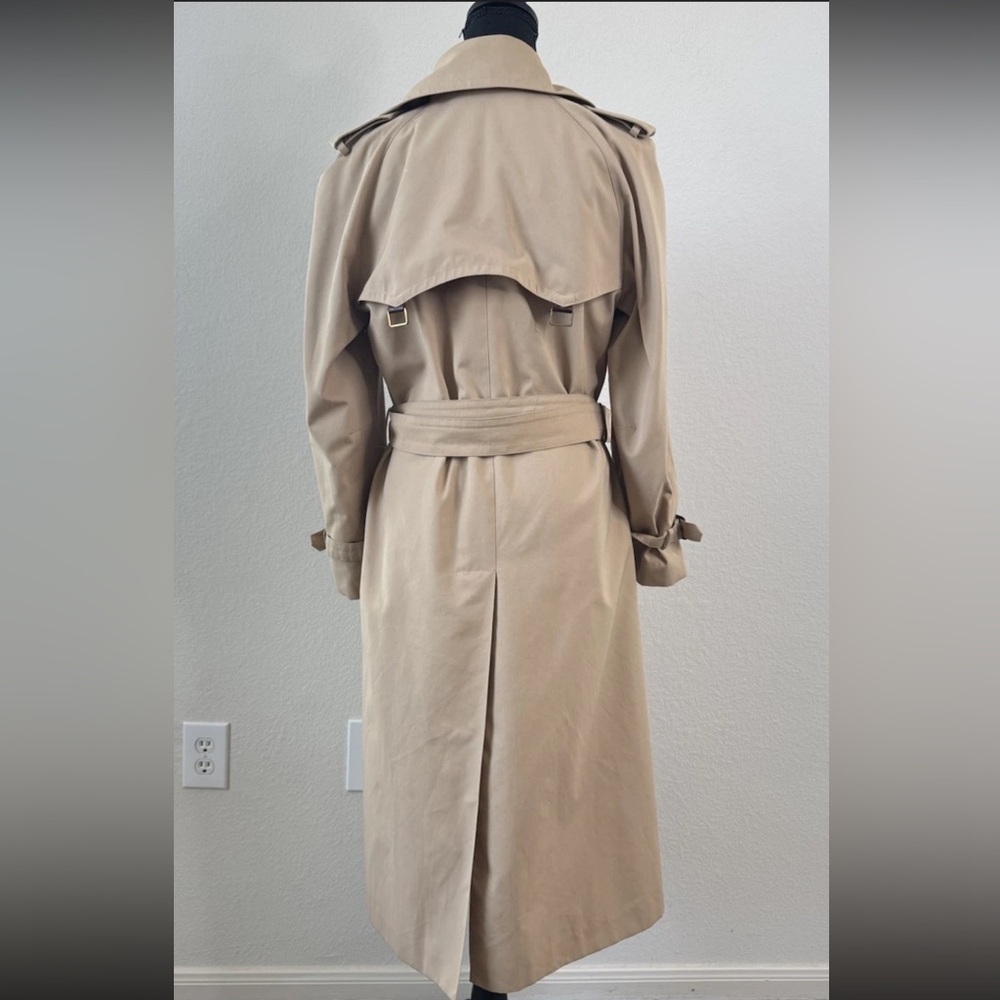 Vtg Etienne Aigner Trench Coat Women’s 10 Double Breasted Belted Tan Old Money - Picture 5 of 10